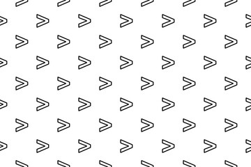 Poster - Seamless pattern completely filled with outlines of greater symbols. Elements are evenly spaced. Illustration on transparent background