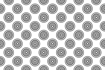 Poster - Seamless pattern completely filled with outlines of checker game symbols. Elements are evenly spaced. Illustration on transparent background