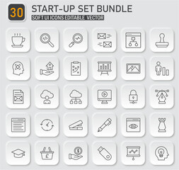 Aufkleber - Comprehensive Startup Icon Bundle for Business and Technology Applications