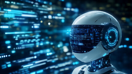 Poster - An AI powered system enhancing customer service by analyzing real time client interactions and sentiment data, futuristic AI-driven customer service hub, Business technology style