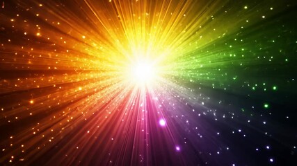 Poster - Chromatic Radiance: A Burst of Light and Color, with glittering, sparkling highlights.