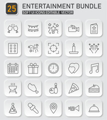 Poster - Versatile Entertainment and Celebration Icons Pack for Various Design Projects