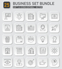 Poster - Business and Startup Outline Icons Collection Set for Corporate Illustration
