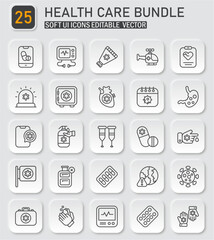 Poster - Extensive collection of health and medical icons for modern healthcare applications