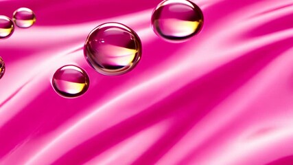 Poster - Pink Dreams: Luminous Spheres on Silken Waves
