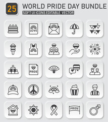 Poster - inclusive world pride day bundle: vector icon collection for celebration themes