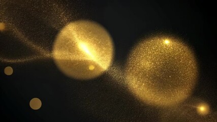 Poster - Golden Abstract Particle Swirl: A Mesmerizing Display of Shimmering Light and Elegant Movement