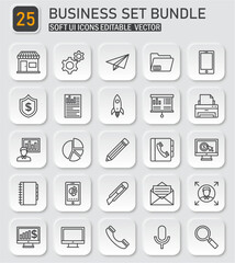 Poster - Modern business and startup icon collection, editable vector illustrations set