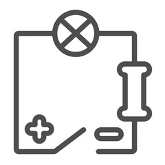 Poster - Simple electrical circuit line icon, electrician service concept. Vector graphics. Electricity grammar, schema sign on white background, outline style icon for mobile or web design.