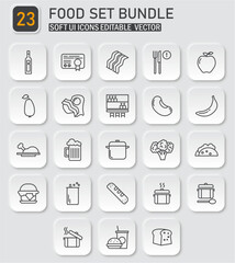 Poster - diverse cuisine selections food icon set modern ui vector illustration
