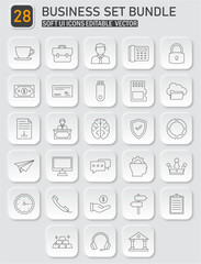 Poster - Comprehensive Business Icon Set: Streamlined Collection for Digital Interface Design