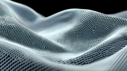 Poster - abstract mesh texture creating fluid forms and depth in 3d space