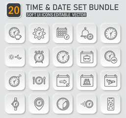 Poster - Comprehensive time and date icons collection for efficient scheduling design
