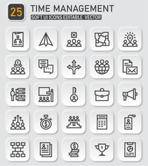 Poster - Time Management Icon Set: Streamlined Neumorphic Vector Illustrations