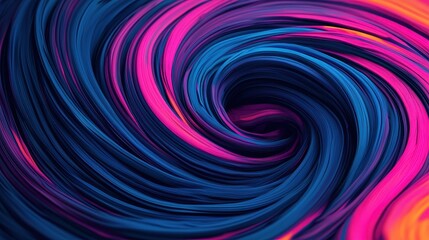 Poster - Colorful Abstract Swirl with Vibrant Blue and Pink Stripes in a Dynamic Fluid Motion Pattern