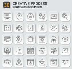 Poster - Collection of creative process icons depicting business development and innovation