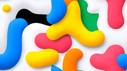 Wall Mural - abstract seamless pattern with colorful, flowing shapes in a vibrant and energetic on white