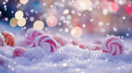 Aufkleber - A candy-coated winter wonderland with snow made of powdered sugar