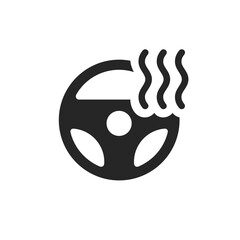 steering wheel and heat waves icon