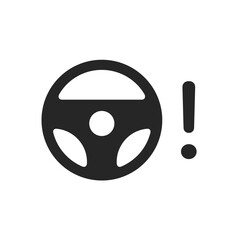 steering wheel exclamation mark icon