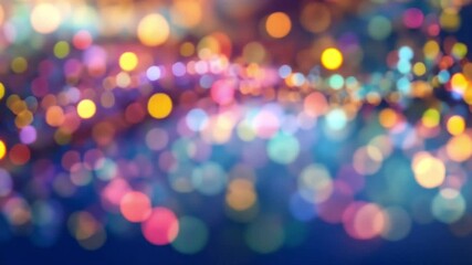 Poster - vibrant and colorful bokeh lights create dreamy, festive background with soft, out of focus hues, pe