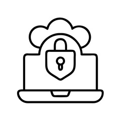 Poster - Secure cloud computing and data protection concept with laptop and padlock for online security 