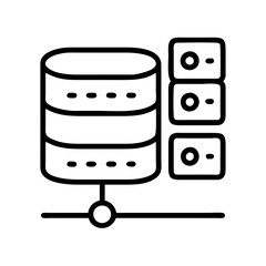 Poster - Database server icon vector illustration for network storage and data center connectivity concept design