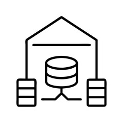 Poster - Database server storage hosting cloud computing network system architecture icon vector illustration