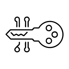 Poster - unlock digital access: secure key icon for technology and cybersecurity solutions and data encryptio