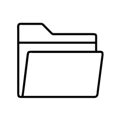 Poster - Open folder icon vector illustration for file management and data organization in black outline style design