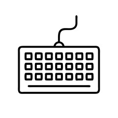 Poster - Keyboard vector illustration for computer input device and peripheral equipment with cable design icon