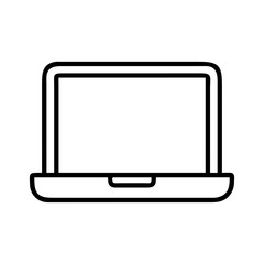 Poster - Laptop computer vector icon for technology and business design minimalist outline style illustration art