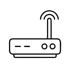 Poster - Wireless router vector icon illustration for internet connection and network access point for home or office
