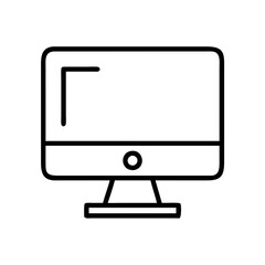 Poster - Computer monitor display screen vector icon for desktop pc and office equipment design and technology use