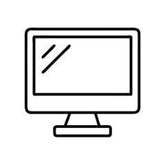 Poster - Computer monitor display screen vector icon for desktop pc and workstation technology and office equipment