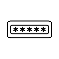 Poster - password input field with asterisks for security and privacy online login access and authentication 