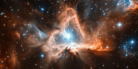 Wall Mural - Vivid Nebula Space View, Beautiful Nebula Formation In Space, Exploration Of Galaxy