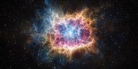 Wall Mural - Colorful Nebula in Space. Cosmic Clouds and Stellar Radiance Exploration