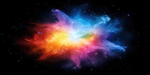 Wall Mural - Colorful Nebula Space Cloud. Abstract Cosmic Galaxy Starscape Background