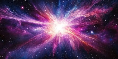 Wall Mural - Cosmic Nebula Explosion Display. Galaxy Space Burst with Stars, and Radiant Light
