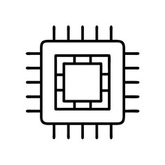 Poster - Computer processor chip cpu icon vector illustration technology hardware component circuit board integrated 