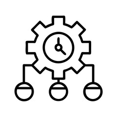 Poster - time management process automation system icon for workflow optimization and efficiency gains of com