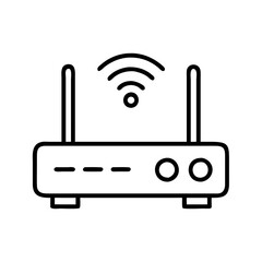 Poster - Wireless router icon vector illustration for network connection and internet access point technology design