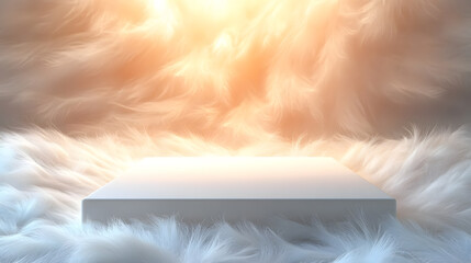 Poster - Soft Background with Light Glow and White Display Platform