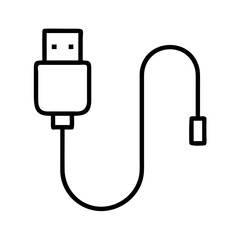 Poster - Usb cable vector icon illustration for data transfer and charging devices connectivity technology design