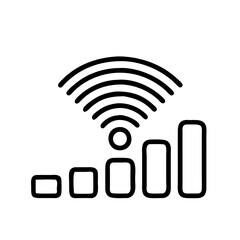 Poster - Wifi signal strength indicator icon vector illustration for wireless internet connection and network 