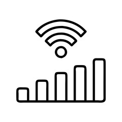 Poster - Wifi signal strength indicator icon vector illustration for wireless internet connection and network 