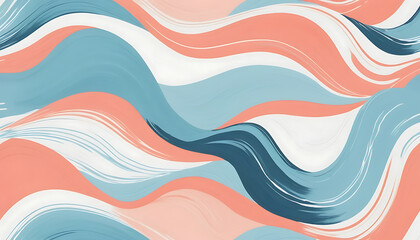 Fototapete - Abstract Waves Pattern with Flowing Lines in Pastel Colors