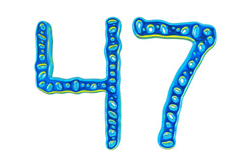 Poster - 3d Blue Number 47 For Math And Business Concept