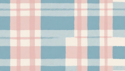 Poster - Soft Textured Plaid Pattern in Pastel Colors for Background